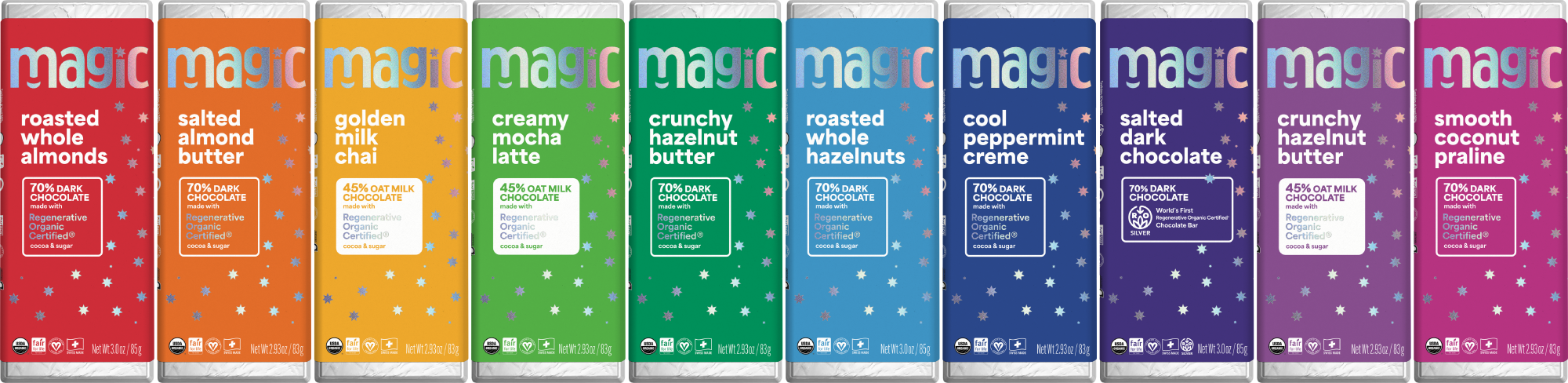 New Branding, Same Great Magic Chocolate MagicChocoLineup.png__PID:a0cc2c45-4e96-40e6-b5a1-6a82b24a2e4b