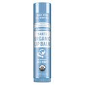 Dr. Bronners Naked Organic Lip Balm tube featuring soothing blue packaging with bold text highlighting its composition MADE WITH U.S. HEMP OIL and branding. FAMILY SOAPMAKERS SINCE 1858 DR. BRONNERS ALL ONE with USDA ORGANIC certification. Net Wt 0.15oz 4g [.15 oz]